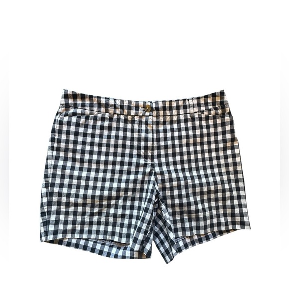 Talbots Women’s Black Checker Gingham The Perfect Short Size 6 Preppy - Picture 2 of 7